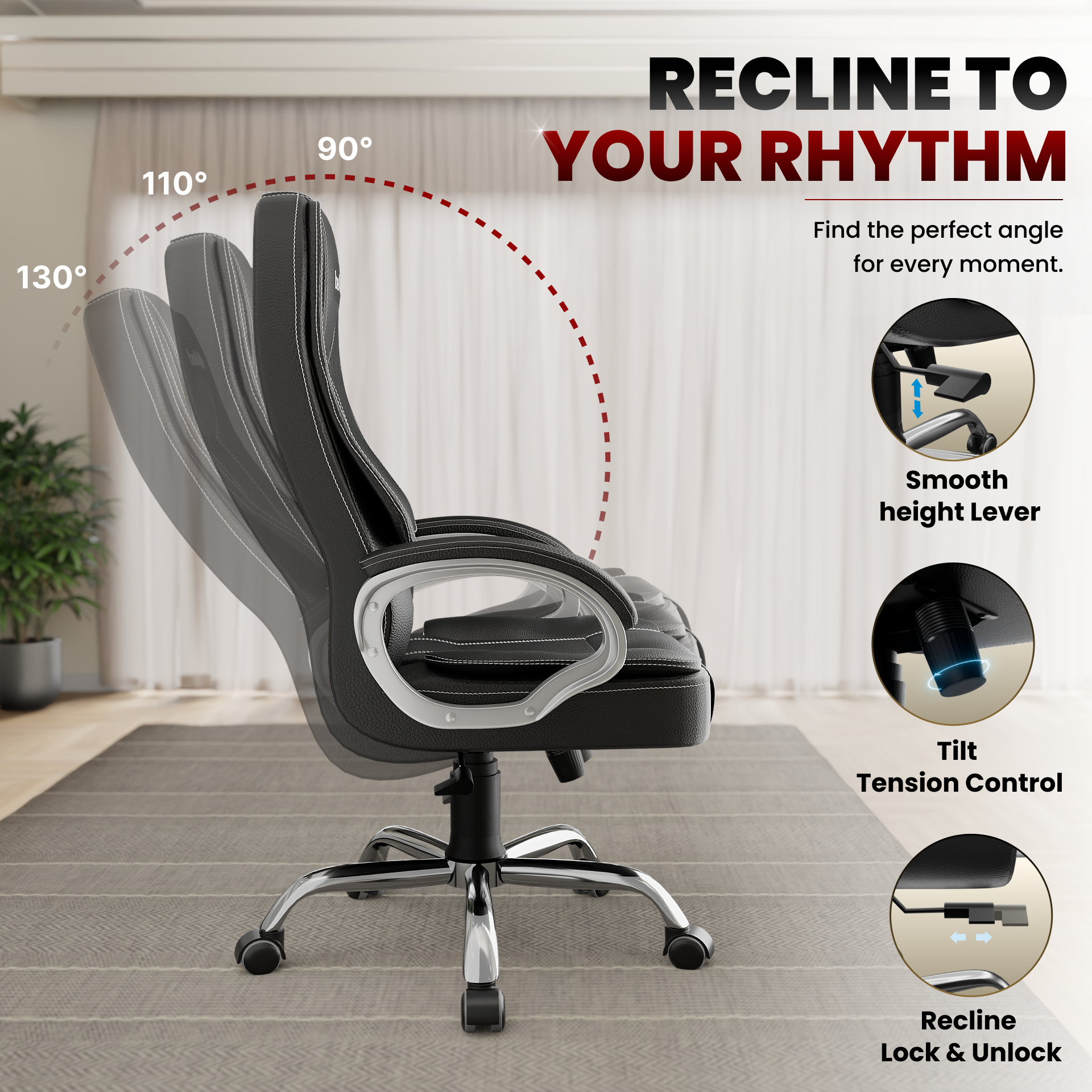 Vintage High Back | 3-Year Warranty | Office Revolving Chair