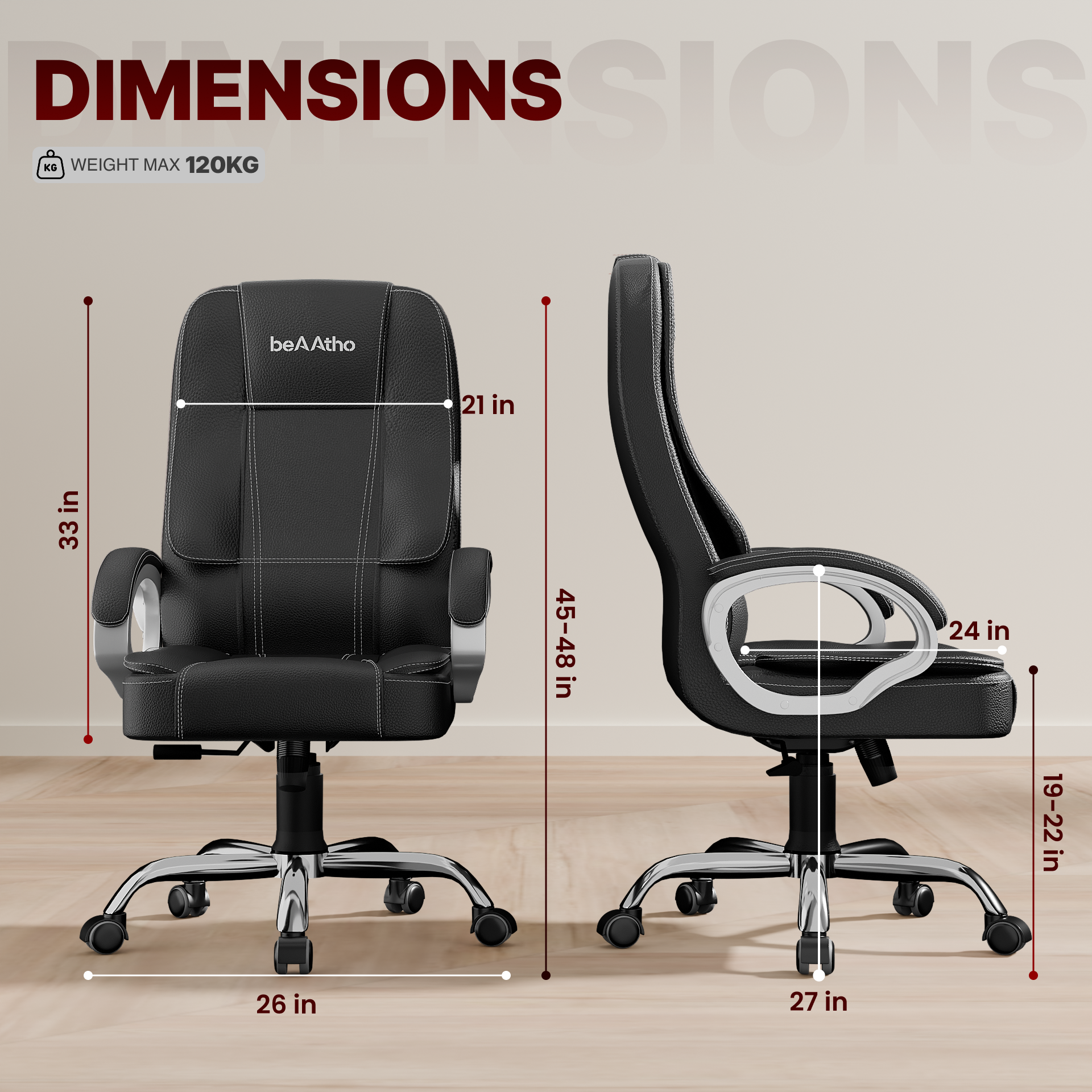 Vintage High Back | 3-Year Warranty | Office Revolving Chair