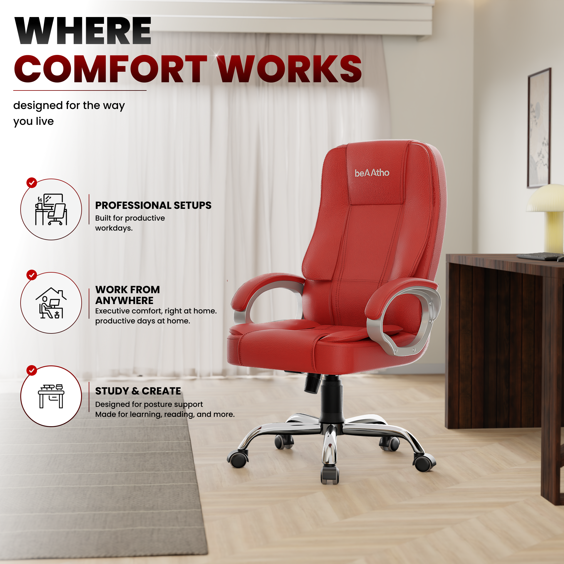 Vintage High Back | 3-Year Warranty | Office Revolving Chair