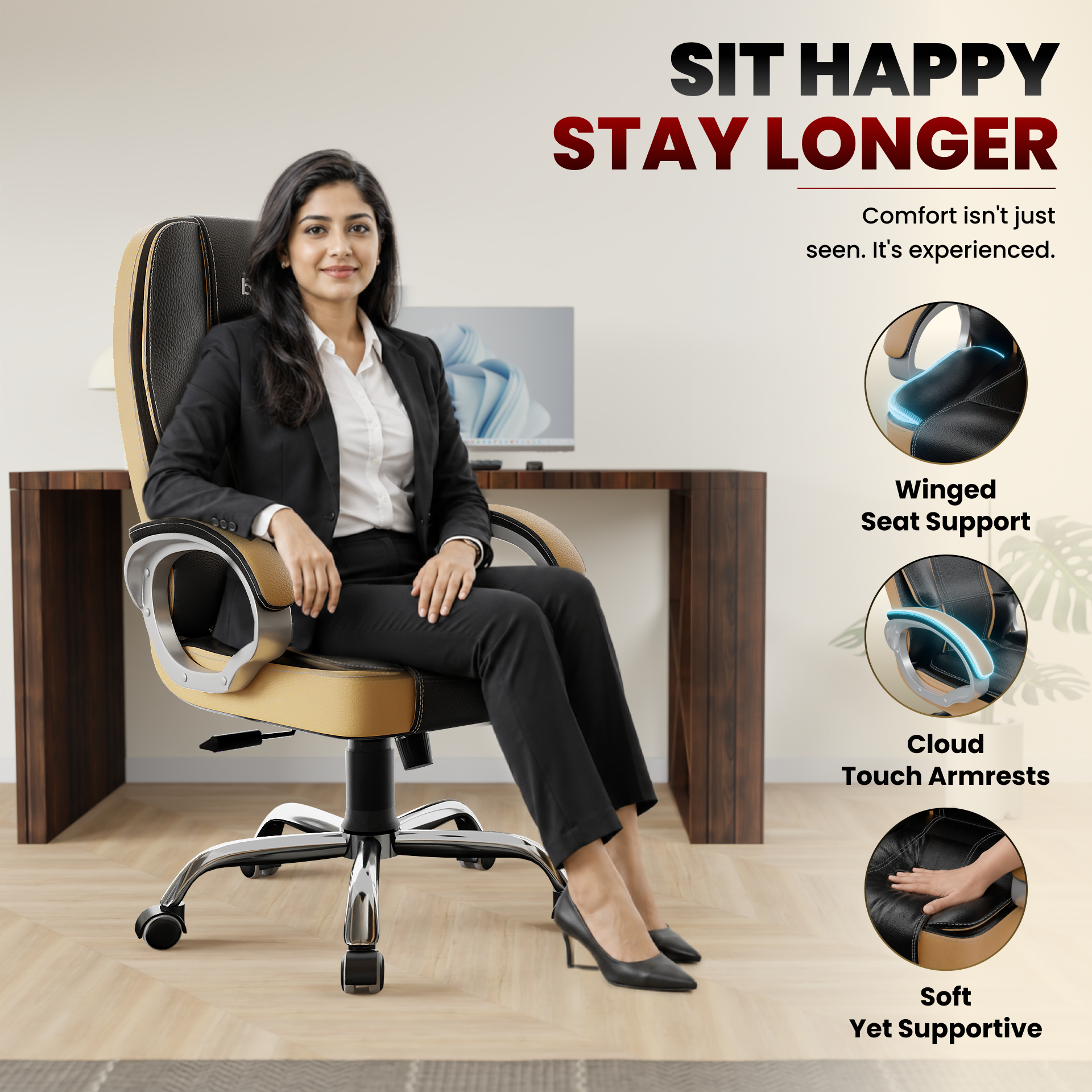Vintage High Back | 3-Year Warranty | Office Revolving Chair