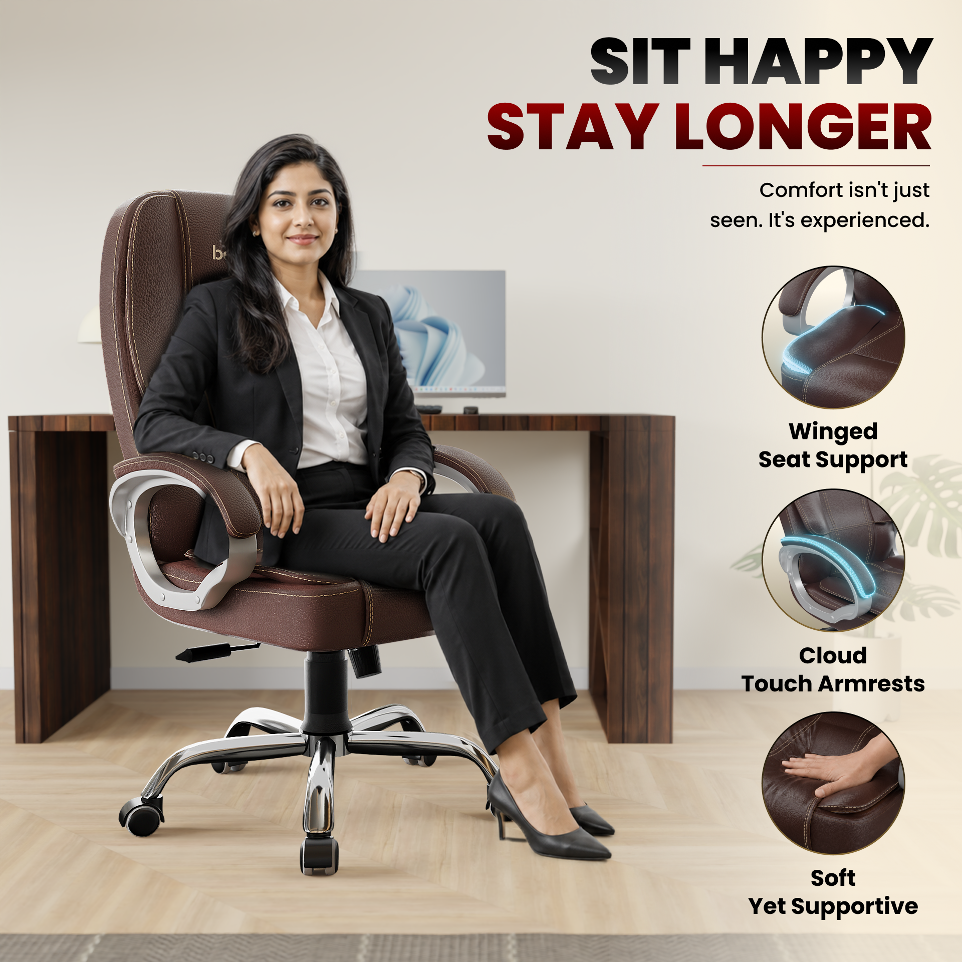 Vintage High Back | 3-Year Warranty | Office Revolving Chair