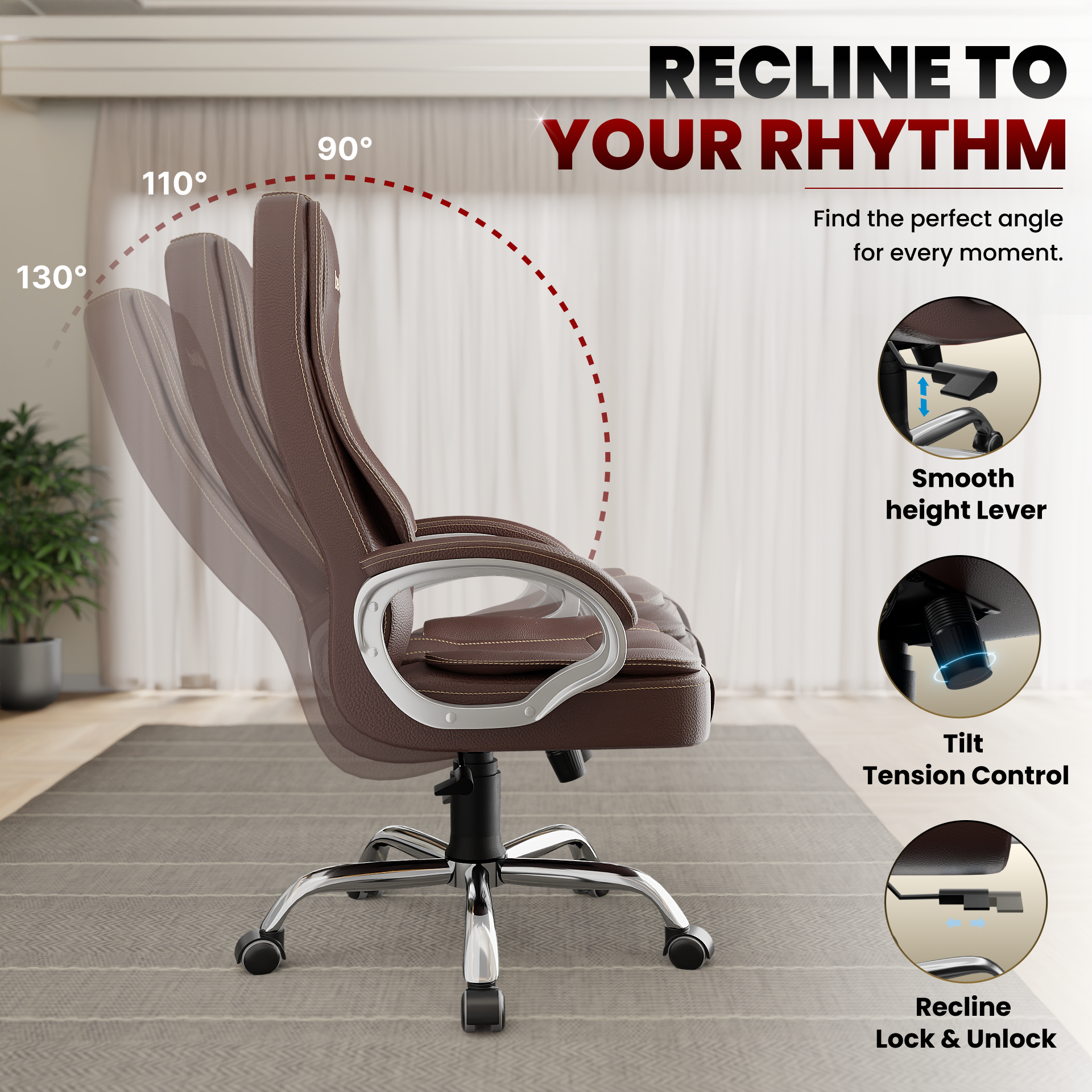 Vintage High Back | 3-Year Warranty | Office Revolving Chair