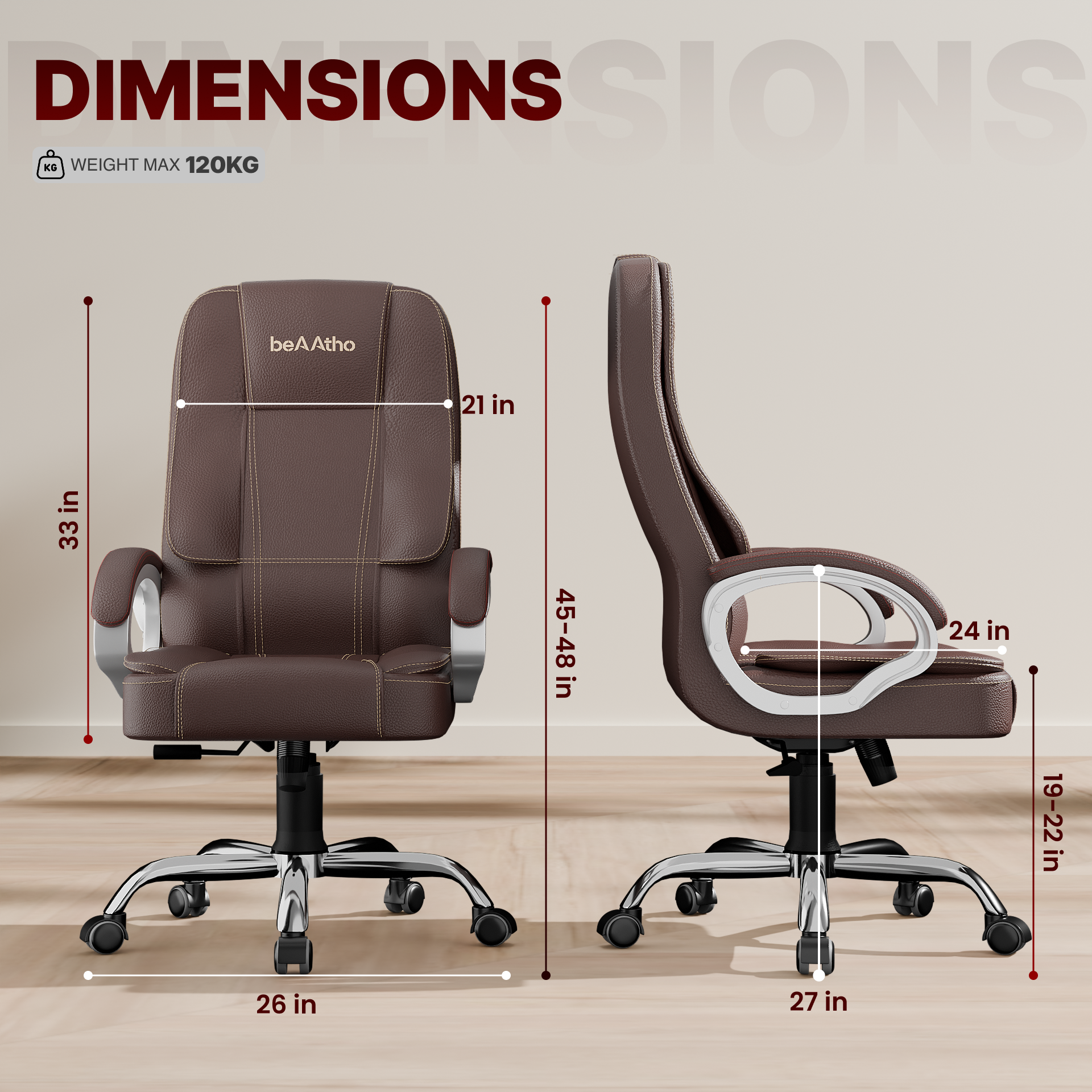 Vintage High Back | 3-Year Warranty | Office Revolving Chair
