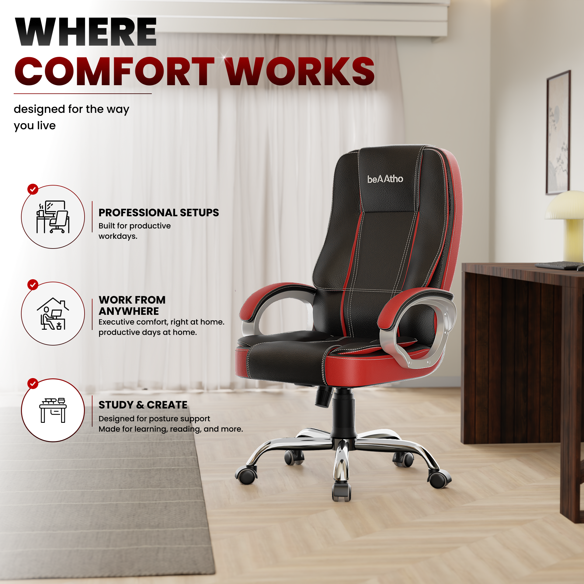 Vintage High Back | 3-Year Warranty | Office Revolving Chair