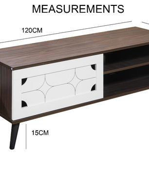 beAAtho NEXA – Elegant Engineered Wood TV Unit with Closed & Open Storage | Walnut White