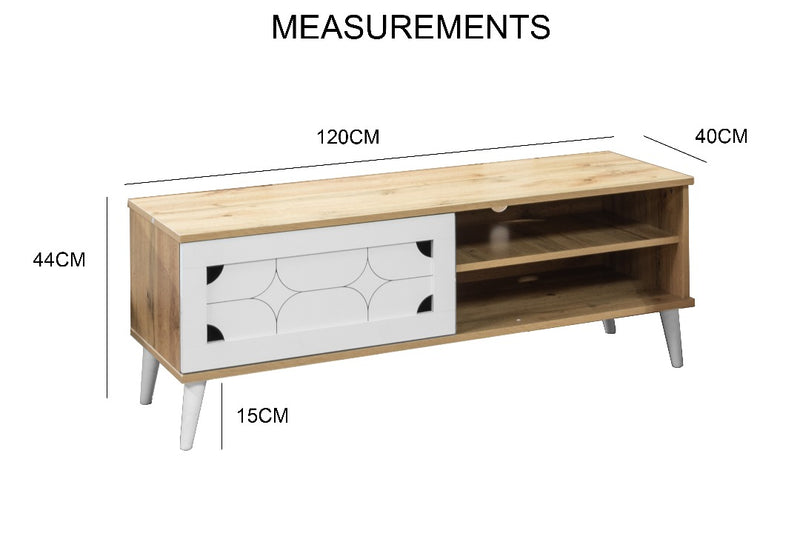 beAAtho NEXA – Elegant Engineered Wood TV Unit with Closed & Open Storage | Wotan Oak- Beige