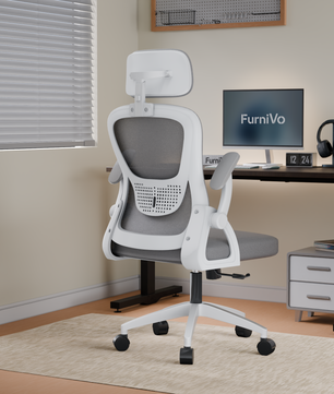 FurniVo Spark Ergonomic High Back Office Chair with 3D Adjustable Armrest, Adjustable Lumbar Support, Revolving Mesh Chair - Home & Office