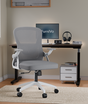 FurniVo Spark Ergonomic High Back Office Chair with 3D Adjustable Armrest, Adjustable Lumbar Support, Revolving Mesh Chair - Home & Office