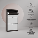 beAAtho® Zento Shoe Cabinet with Tilt-Out Drawers | 3 DOOR | Modern Wooden Shoe Organizer for Home & Office | Durable & Elegant | DIY |