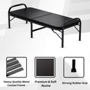 Metal Folding Single Bed with Fitted Double Layer Mattress for Sleeping | Guest Bed | Easily Storable Bed | Space Saving Single Bed | Sturdy Bed Frame (Double Layer Foam, 2.5ft x 6ft)