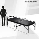 Metal Folding Single Bed with Fitted Double Layer Mattress for Sleeping | Guest Bed | Easily Storable Bed | Space Saving Single Bed | Sturdy Bed Frame (Double Layer Foam, 2.5ft x 6ft)