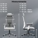 Denver Premium Design High-Back Ergonomic Office Mesh Chair with 3-Years Warranty – 2D Adjustable Headrest, Armrest & Lumbar Support, Metal Chrome Wheelbase-(DIY-Do It Yourself) (White- Grey)