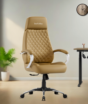 Zen Leatherette Executive Office Chair | High Back Revolving Chair with Integrated Lumbar Support | Ergonomic & Comfortable Seating | 3-Year Warranty | Adjustable Height |