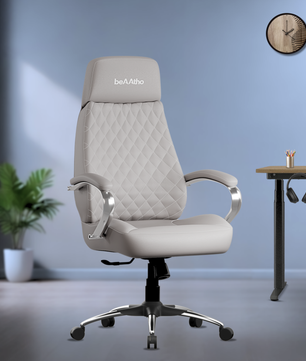 Zen Leatherette Executive Office Chair | High Back Revolving Chair with Integrated Lumbar Support | Ergonomic & Comfortable Seating | 3-Year Warranty | Adjustable Height |