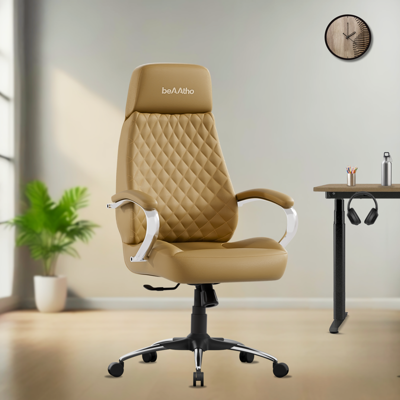Zen Leatherette Executive Office Chair | High Back Revolving Chair with Integrated Lumbar Support | Ergonomic & Comfortable Seating | 3-Year Warranty | Adjustable Height |