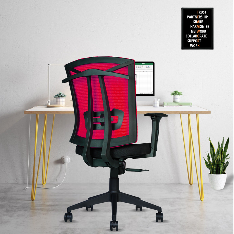beAAtho® Irish Mesh Mid Back | 3-Year Warranty | Ergonomic Office Chair with Adjustable 3D Arms, 2D Lumbar Support & Coat Hanger