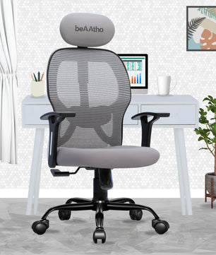 Leo Ergonomically Adjustable Executive High Back Mesh Home & Office Revolving Chair with 3 Years Warranty