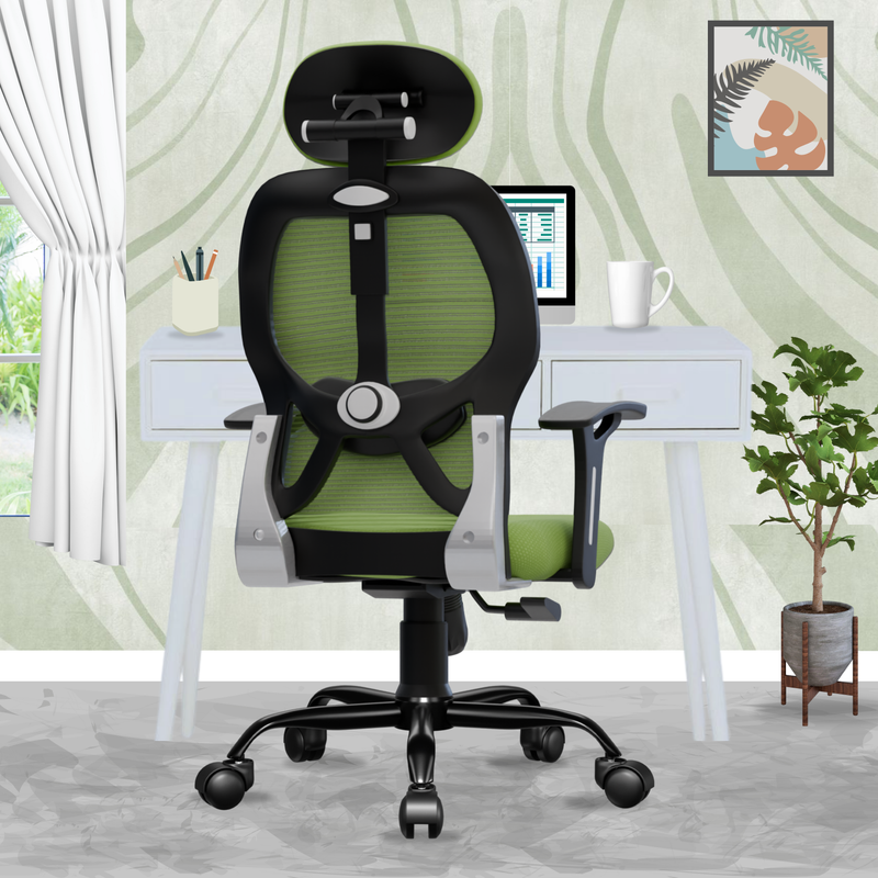 beAAtho® Leo Ergonomically Adjustable Executive High Back Mesh Home & Office Revolving Chair with 3 Years Warranty