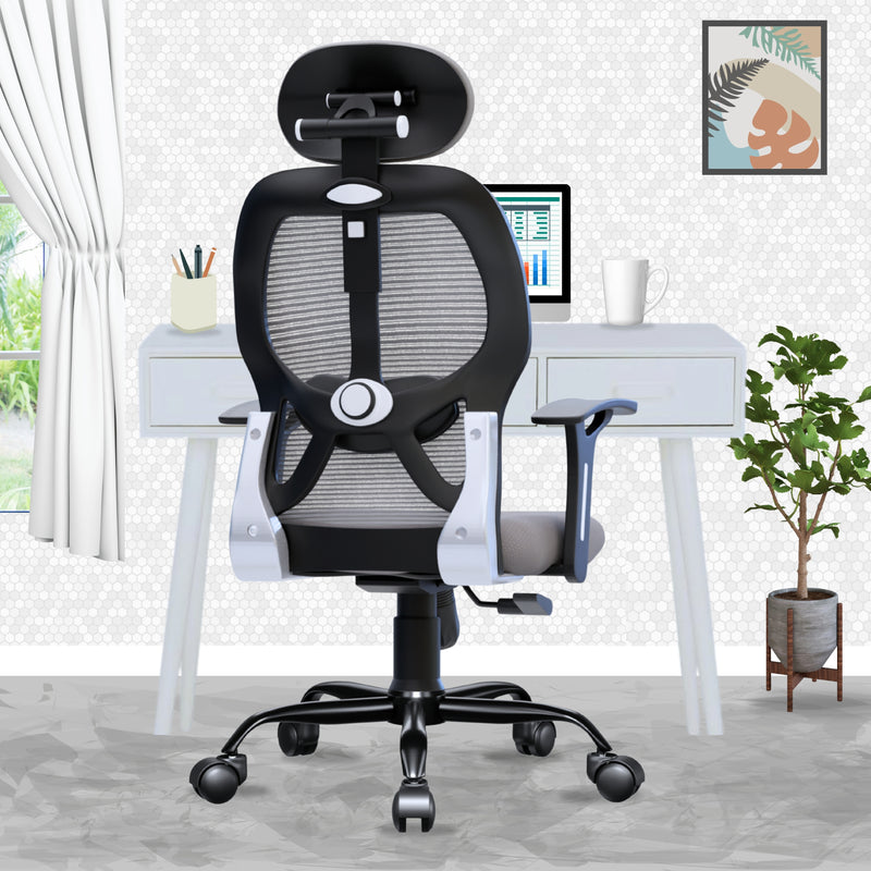 beAAtho® Leo Ergonomically Adjustable Executive High Back Mesh Home & Office Revolving Chair with 3 Years Warranty