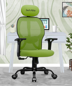 Leo Ergonomically Adjustable Executive High Back Mesh Home & Office Revolving Chair with 3 Years Warranty