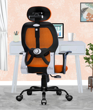 Leo Ergonomically Adjustable Executive High Back Mesh Home & Office Revolving Chair with 3 Years Warranty