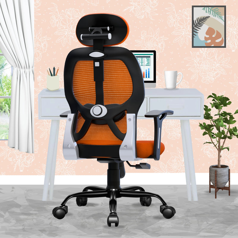 beAAtho® Leo Ergonomically Adjustable Executive High Back Mesh Home & Office Revolving Chair with 3 Years Warranty