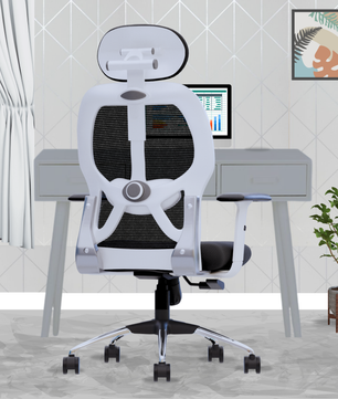 Leo Ergonomically Adjustable Executive High Back Mesh Home & Office Revolving Chair with 3 Years Warranty