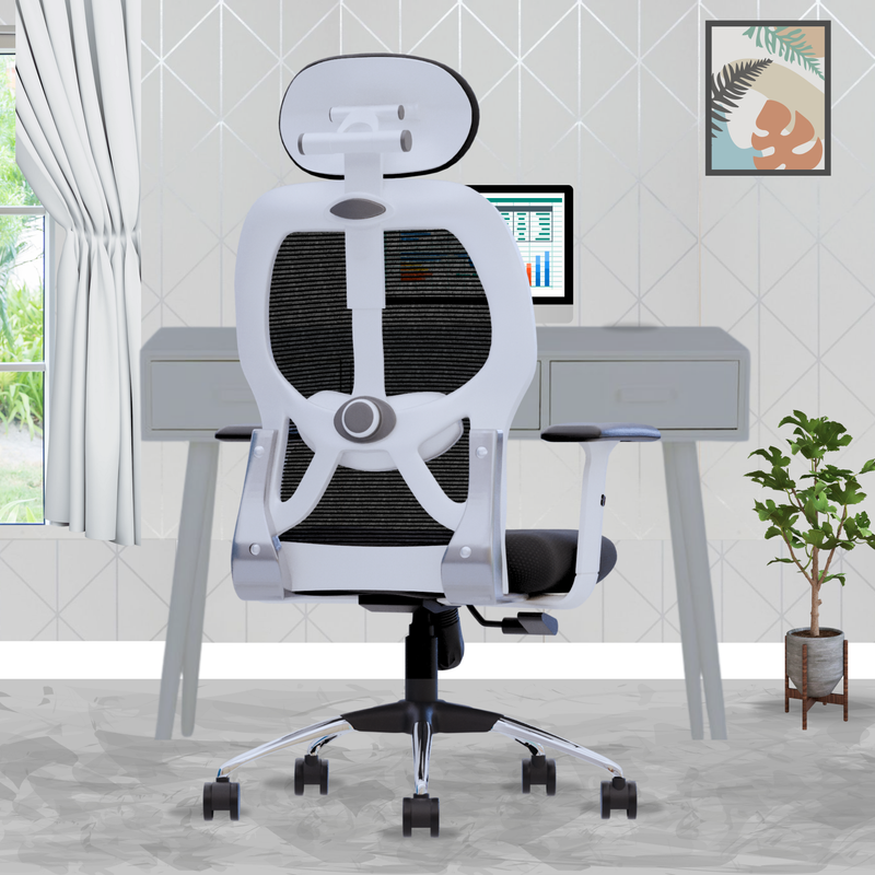 beAAtho® Leo Ergonomically Adjustable Executive High Back Mesh Home & Office Revolving Chair with 3 Years Warranty