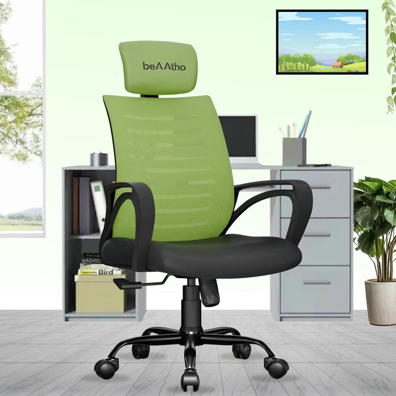 beAAtho® Verona Mid Back | 3-Year Limited Warranty | Sturdy Nylon base Mesh Revolving Office Chair