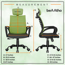 beAAtho Verona Mesh Chair | 3-Year Limited Warranty | Sturdy Nylon base Mesh Revolving Office Chair