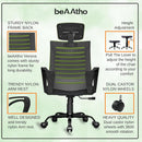 beAAtho Verona Mesh Chair | 3-Year Limited Warranty | Sturdy Nylon base Mesh Revolving Office Chair