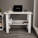 beAAtho Spectrum Desk - Multipurpose Workstation for Home, Office, or Study, Engineered Wood with Large Spacious Top, Open Shelf Storage, Durable & Tested for Strength, Easy to Assemble.(Beige)(DIY)