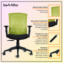 Irish Mesh Mid Back | 3-Year Warranty | Ergonomic Office Chair with Adjustable 3D Arms, 2D Lumbar Support & Coat Hanger